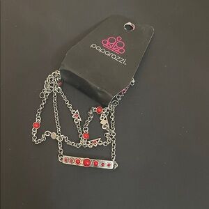 Paparazzi Red and Silver Bracelet